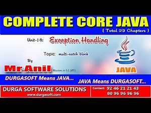 Core Java Exception Handling multi catch block