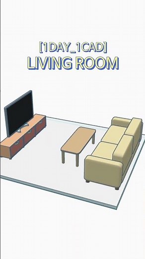 [1DAY_1CAD] LIVING ROOM #shorts #tinkercad #project