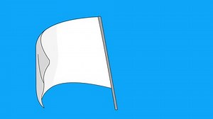 surrender symbol flag cartoon animation for video decoration.