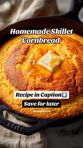 Ready for a hot skillet of golden cornbread? Butter melting into every crevice? The edges crisp? The center fluffy? The pan steaming? Here’s Grandma’s Recipe: Ingredients: 1 cup cornmeal 1 cup flour ¼ cup sugar 1 tbsp baking powder 1 tsp salt 1 cup buttermilk 2 eggs ¼ cup melted butter Instructions: - Preheat oven to 400°F, grease a cast-iron skillet. - Mix dry ingredients. - Whisk wet separately. - Combine and pour in skillet. - Bake 20–25 minutes until golden and edges crisp. Secret add-on: ho