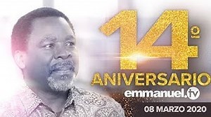 Hace catorce años, el 8 de marzo del 2006, Emmanuel TV comenzó su emocionante viaje de cambiar vidas, cambiar naciones y cambiar el mundo, ¡a través del glorioso Evangelio de Jesucristo! Hoy, por la asombrosa gracia de Dios, Emmanuel TV, que transmite en vivo desde La Sinagoga, Iglesia de Todas Las Naciones (SCOAN) en Lagos, Nigeria, ¡se ha convertido en el canal del ministerio Cristiano más visto del mundo en YouTube! A nuestros espectadores, amigos y socios en todo el mundo, ¡gracias por ser p