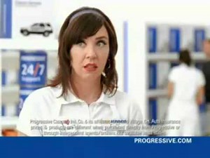 Progressive's Flo handles man's toys Surprise!