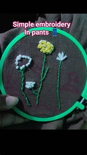 simple embroidery designs in pants 👖#simple #embroidery #pants #beautiful #unfreezmyaccout