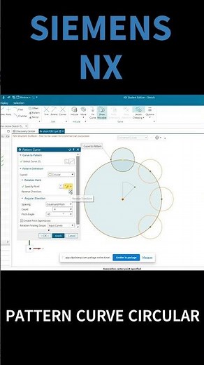 SIEMENS NX "pattern curve circular" #solidworks #automobile #cnc