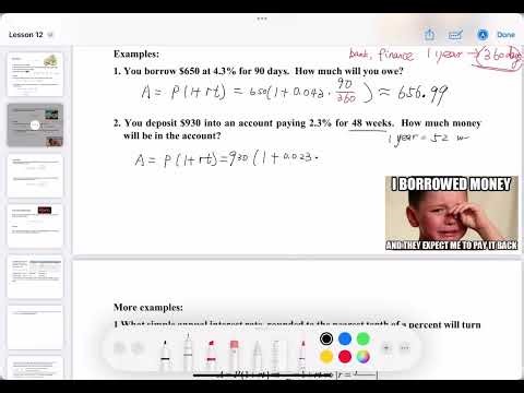 Math 1332 lesson 12 Simple Interest and Compound Interest
