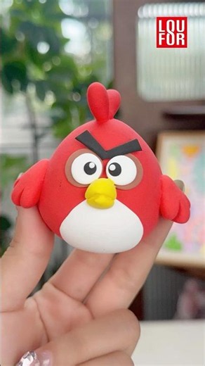 Satisfying Clay Art: Red Bird from Angry Birds 🐦 #airdryclay #claytutorial