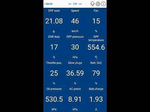 Car Scanner app - DPF normal regeneration and throttle position - Volvo V70 D3 2012