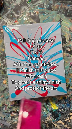 112 reactions · 11 shares | Sharing my process! 11x14 canvas. I use fluid acrylic methods to paint and I finish my pieces with resin. #paintingprocess #smallartist #abstractart | Kelsey James | Facebook