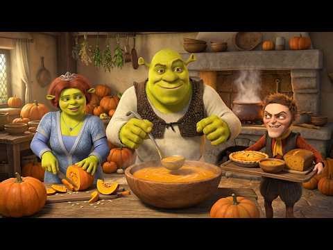 Shrek : Pumpkin Dinner at Sunset! Fiona & Shrek Cook a Cozy Feast | Shrek and Friends Toons