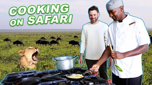 Cooking in a Safari Bush Kitchen in the Serengeti, Tanzania