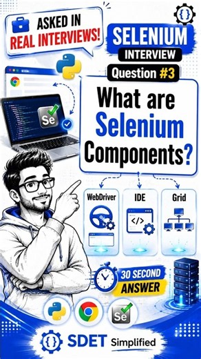 💼 Asked in Real Interviews! What are Selenium Components? | Selenium Interview Question #3 #shorts