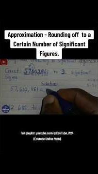 Approximation - Rounding off to Significant Figures.#estimation #approximation #fyp #maths