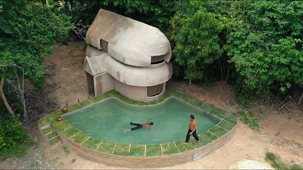 We Built a Bamboo Mud House with a Massive Pool Using Natural Materials