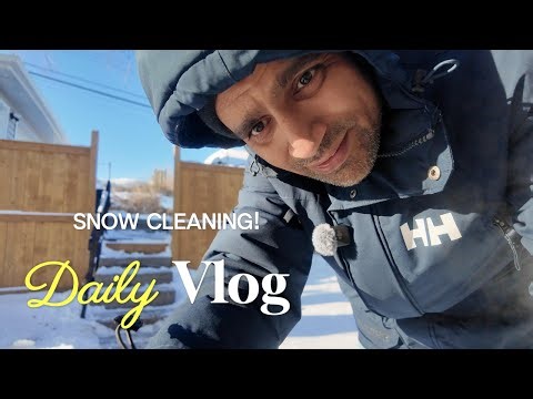 Calgary Winter Vlog Snow Shoveling on My Property #dailyvlog #CalgaryWinter #WinterVlog #fyp #vlog
