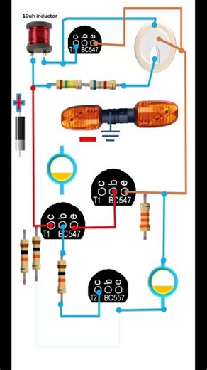 Motorcycle Turn Signal Flasher Indicator Circuit with Buzzer