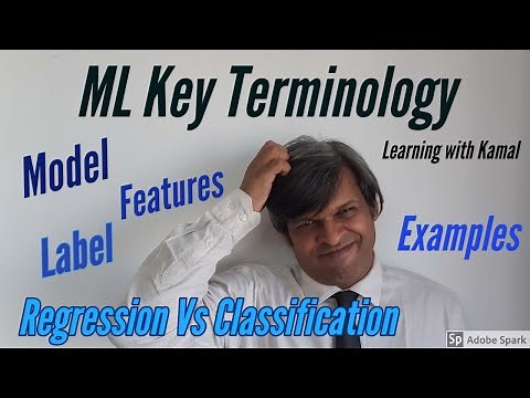 Key Machine Learning terminology like Label, Features, Examples, Models, Regression, Classification