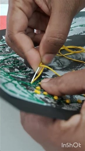 Embroidery photo frame #handmade #diy #happiness #gift #embroidery #awesome #blossom #yellow #green