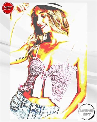 BiBi Ruffled Smocked Ribbon Detail Cami