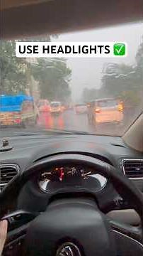Headlights vs Hazard Lights in Rain – Most Drivers Get It Wrong ❌ #shorts #turborev #ytshorts