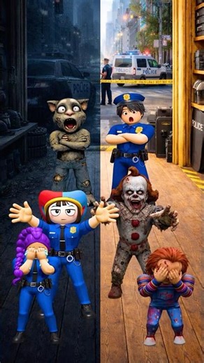 Roblox Talking Tom Zombie Team x Rumi Plolice Team #roblox #kpopdemonhunters #talkingtom