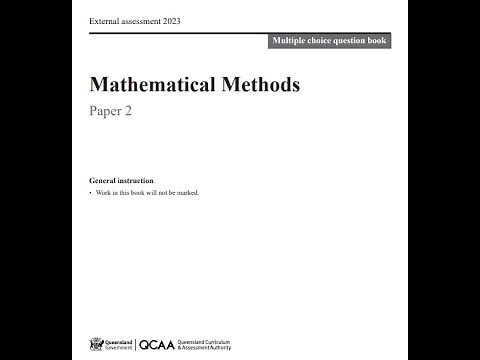 Maths Methods QCAA external exam 2023 tech active Q1-10