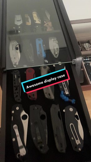 Unique Knife Collection Display Case with Flashlight and Tools