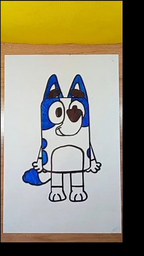 🔥🛑How to paint Bluey Easy paint tutorial for kids #paint #learntopaint #bluey #kidscrafts #turorial