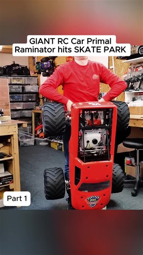 GIANT RC Car Primal Raminator hits SKATE PARK-p1#engineer #rc #mini #viarl #kevintalbot
