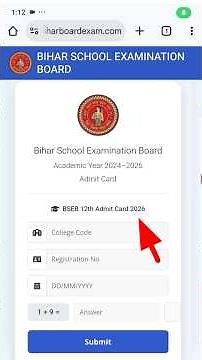 📢Bihar Board 12th Admit 2026 Kaise Download Kare। Bihar Board Inter Admit Card 2026#admit_card_2026