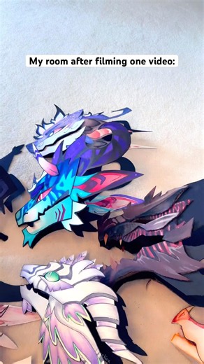 There’s so many dragon puppets 😭 // #dragonpuppets #dragon #paperart #art #paperdragon #papercraft