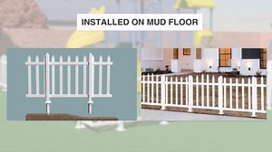 Patio Vinyl Picket Fencing Post Kit 36" High for Straight PVC Decorative Fencings, White Accessories for Outdoor Front Yard Garden Dog Fencing Panel