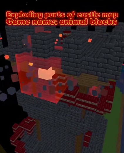 Exploding parts of the castle map #animalblocks ￼