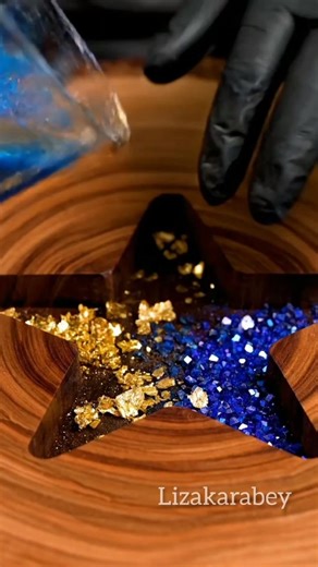 I created a 3D GALAXY STAR inside wood! 🌌⭐ #Shorts #Satisfying #WoodArt #EpoxyMagic