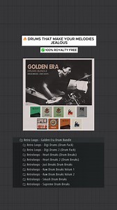 🥁 Golden Era Drums – Complete Your Drum Arsenal 🎧 227 Authentic Drum Breaks — dusty, swung, and full of character 🎯 156 Hard-Hitting One-Shots — kicks, snares, hats & percs with real punch 🎚️ Hi-Hat Loops, Drum Fills & FX — instant groove and movement 📂 1000 WAV Stems — fully organized & drag-and-drop ready Perfect for Hip-Hop, Boom Bap, Lo-Fi, Trap, and R&B producers who want drums that feel alive, not programmed. Give your beats the texture, weight, and soul of true Golden Era rhythm. | R
