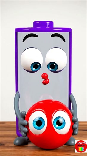 Battery Mukbang with Giant Red Eye Candy | Funny Battery Transformation Animation #shorts