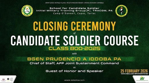 CLOSING CEREMONY OF CSC CLASS 800-2025 | Training Command, Philippine Army