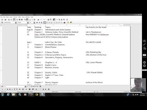 Descriptive Astronomy Course Introduction
