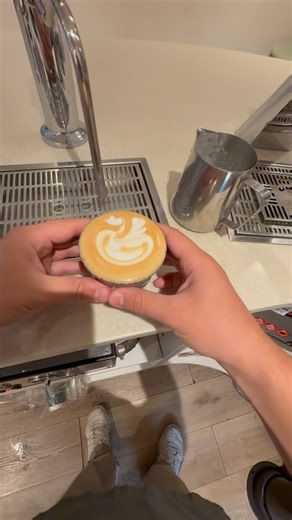 23K views · 1.3K reactions | POV- Latte ☕️ #barista #satisfying #coffee #cafe #reels #latteart #pov #specialtycoffee #aesthetic | Connor Russell | Facebook