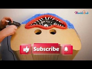 Learn Huggy Wuggy mask from Cardboard DIY ‪@handihub‬
