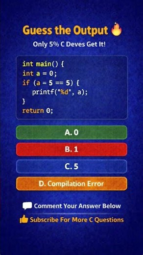 Guess the Output 🤯 | Tricky C if-else Question