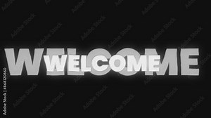 Simple And Minimal Welcome Text Animation Design With Black Background Design. perfect for an opening something animation or for a welcome greeting