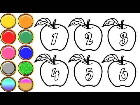 Apple Drawing for Kids | Coloring Pages Learn Colors and Numbers | Mirza Colors Kids