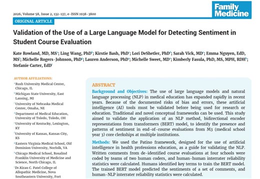 Validating AI in Medical Education: BERT Model for Sentiment Analysis | Family Medicine posted on the topic | LinkedIn
