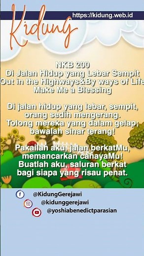 NKB 200 Di Jalan Hidup yang Lebar Sempit (Out in the Highways and Byways of Life/Make Me a Blessing)