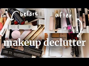 decluttering and organizing my makeup collection | going through all of my makeup stash