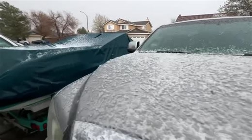 US, Los Angeles: Lancaster Hail Begins To Fall