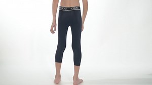 Watch Youth Boys Compression Pants 3/4 Basketball Tights Sports Capris Leggings on Amazon Live