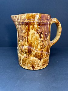Antique Bennington Pottery Pitcher With Peacock Design, Rockingham Glaze, 8” Tall 19th Century American Stoneware - Etsy