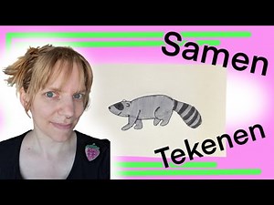 Samen een wasbeer tekenen