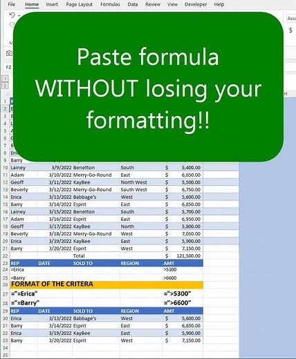 Paste formula without losing your formatting!! #spreadsheets #excel #spreadsheettips #learnexcel #techtips
